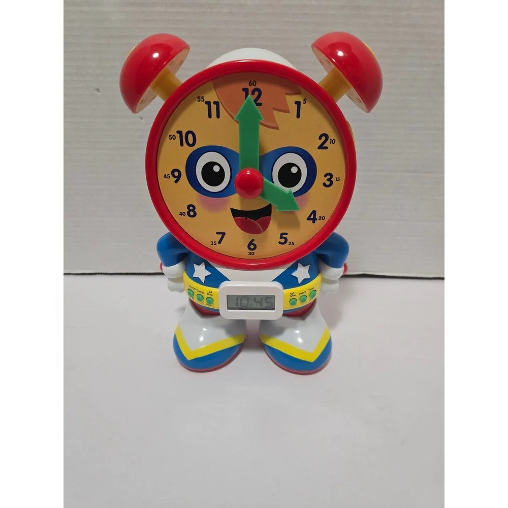 Kids Learning Resources Telly The Teaching Time Clock Superhero Red Blue